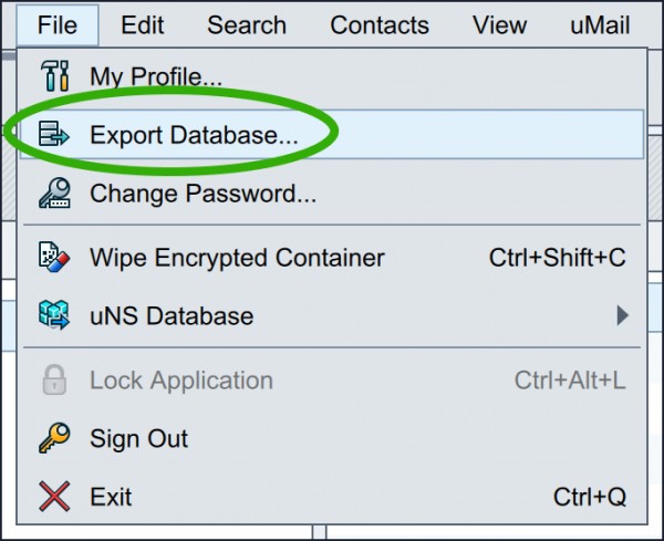 Utopia - Export Database Menu